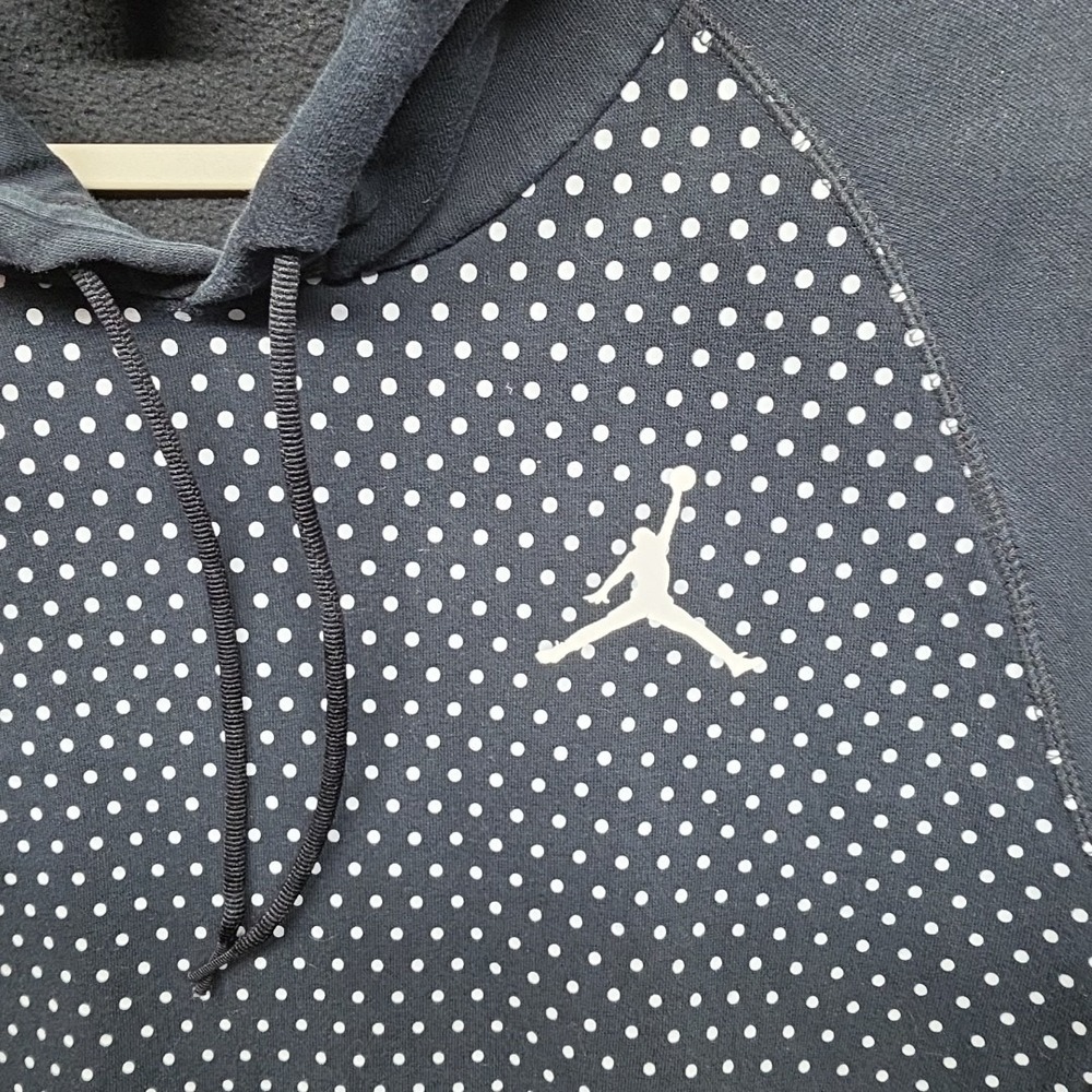 Jordan Polka Dot Pullover Hoodie Black Red White Men's Long Sleeve Sports Size M - Picture 5 of 12